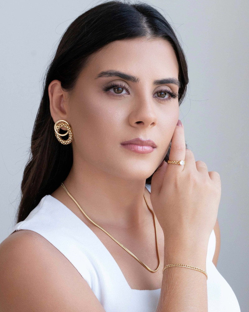 Anel Trançado Ponto de Luz Cristal Tamanho 13 Banhado a Ouro 18K