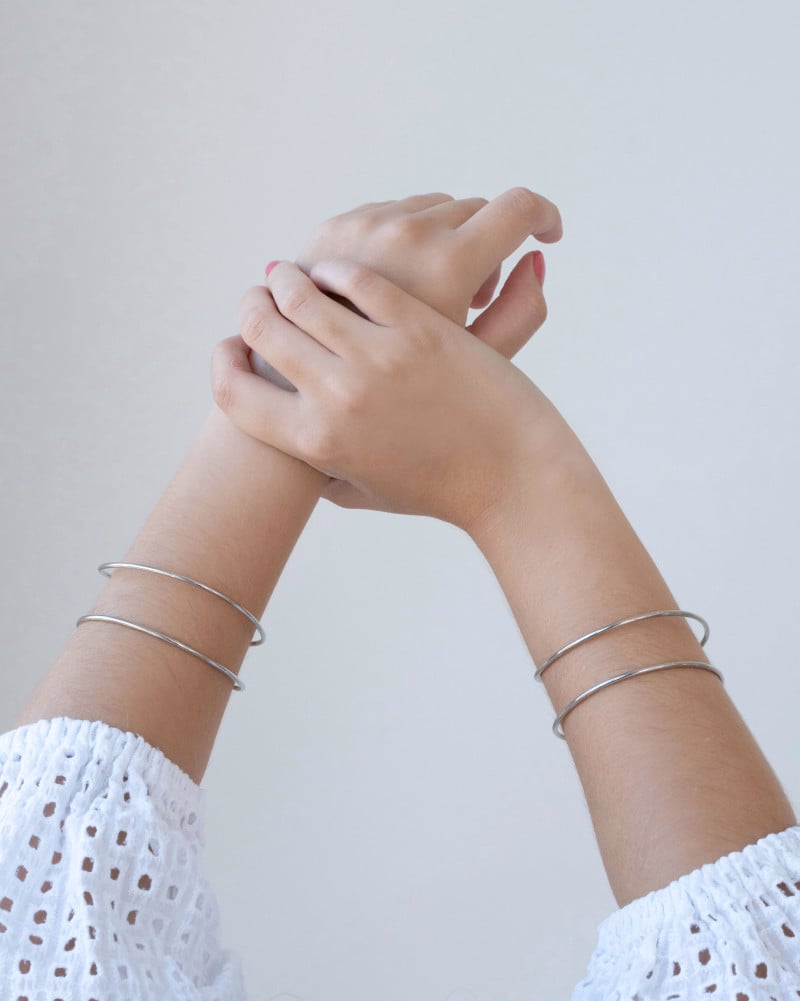Bracelete Fios Ródio Branco