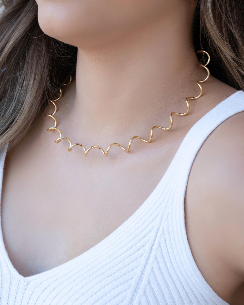 Aro Ondulado Banhado a Ouro 18K