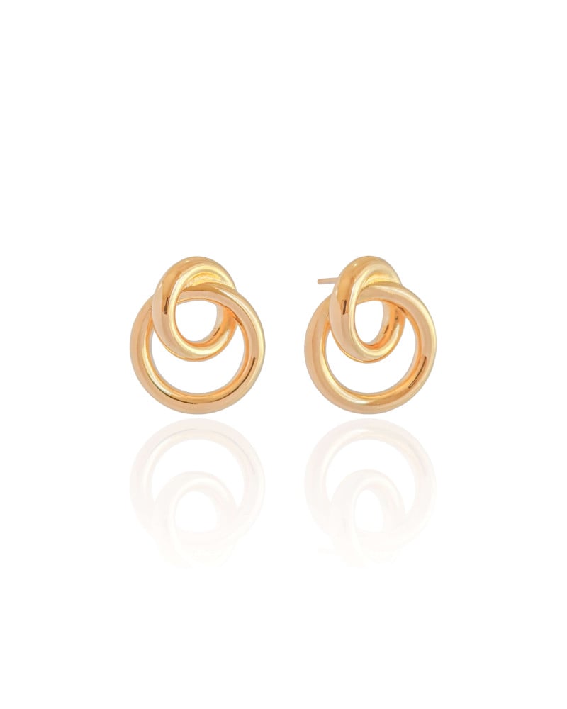 Brinco Entrelaçado Tubo Banhado a Ouro 18K