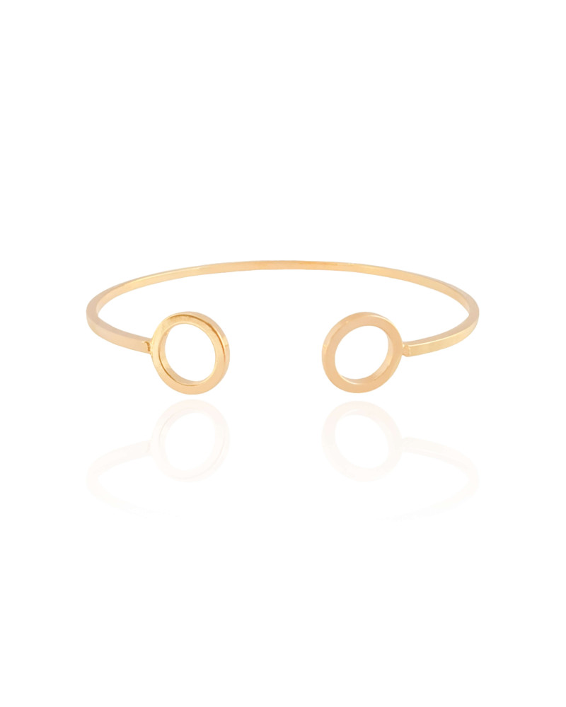 Bracelete Filete Esferas Vazadas Liso Banhado a Ouro 18K