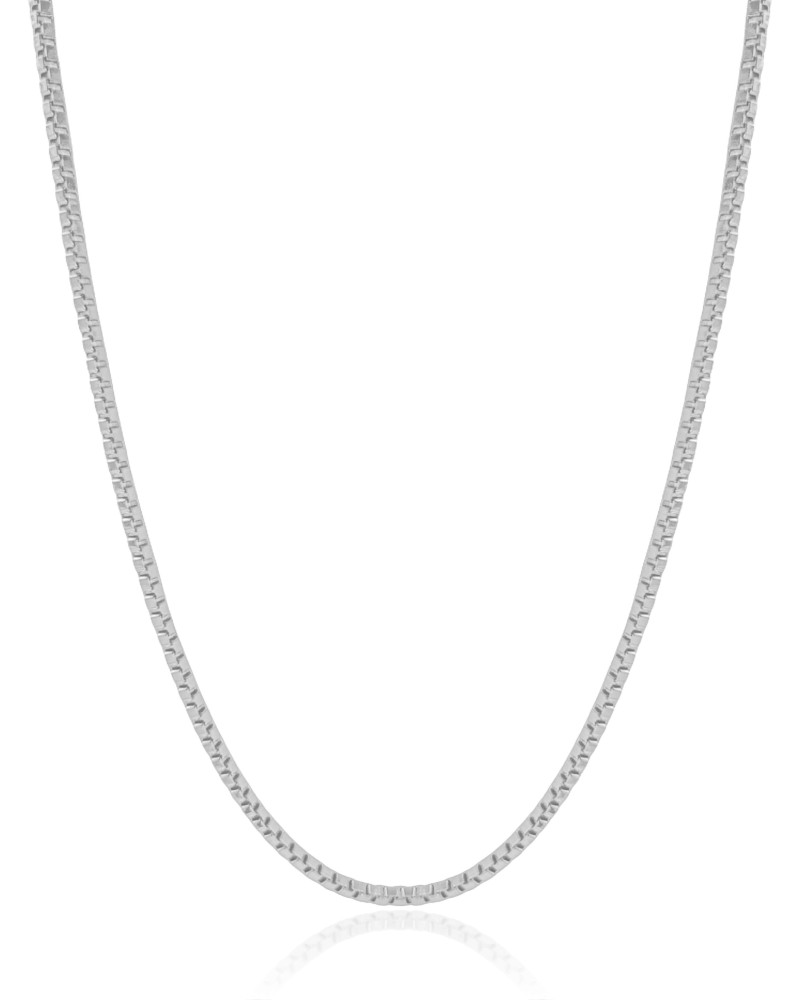 Gargantilha Veneziana 2 mm Ródio Branco