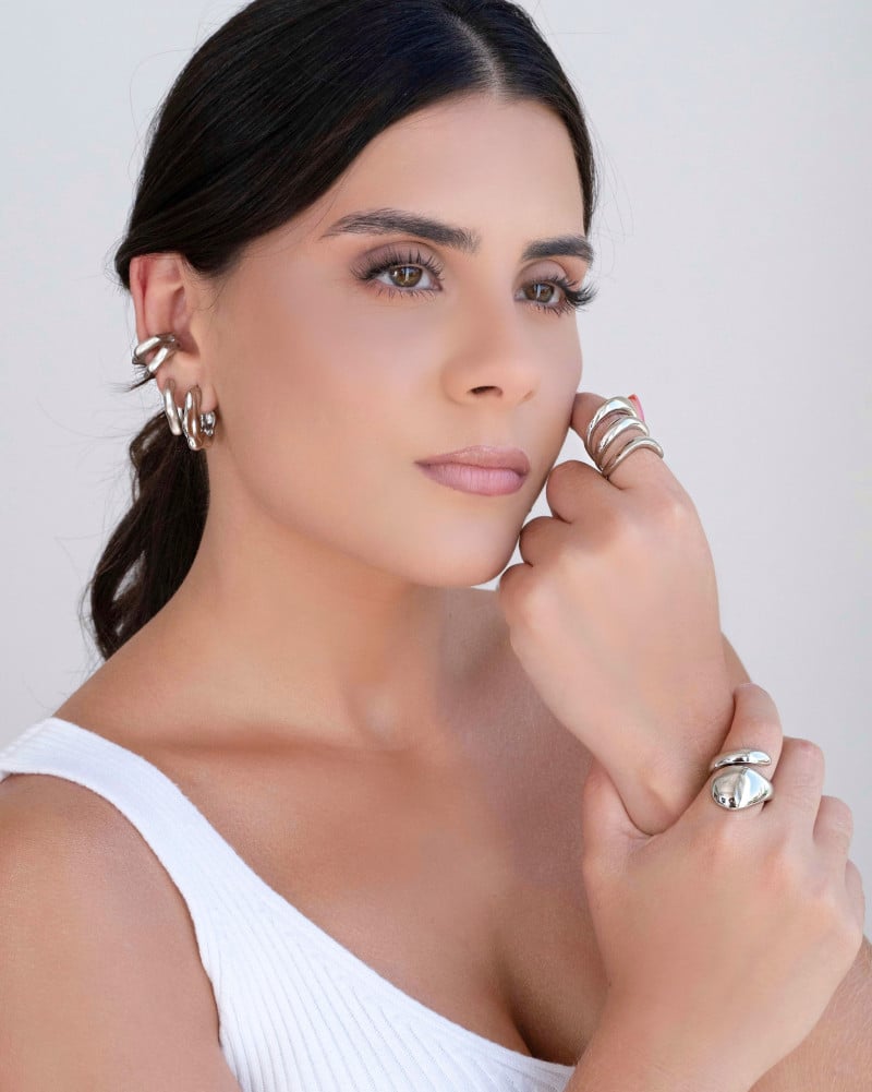 Anel Ajustável Três Filetes Liso Tamanho G Ródio Branco