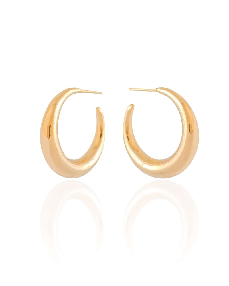 Brinco Argola Lisa 2.8 cm Banhado a Ouro 18K