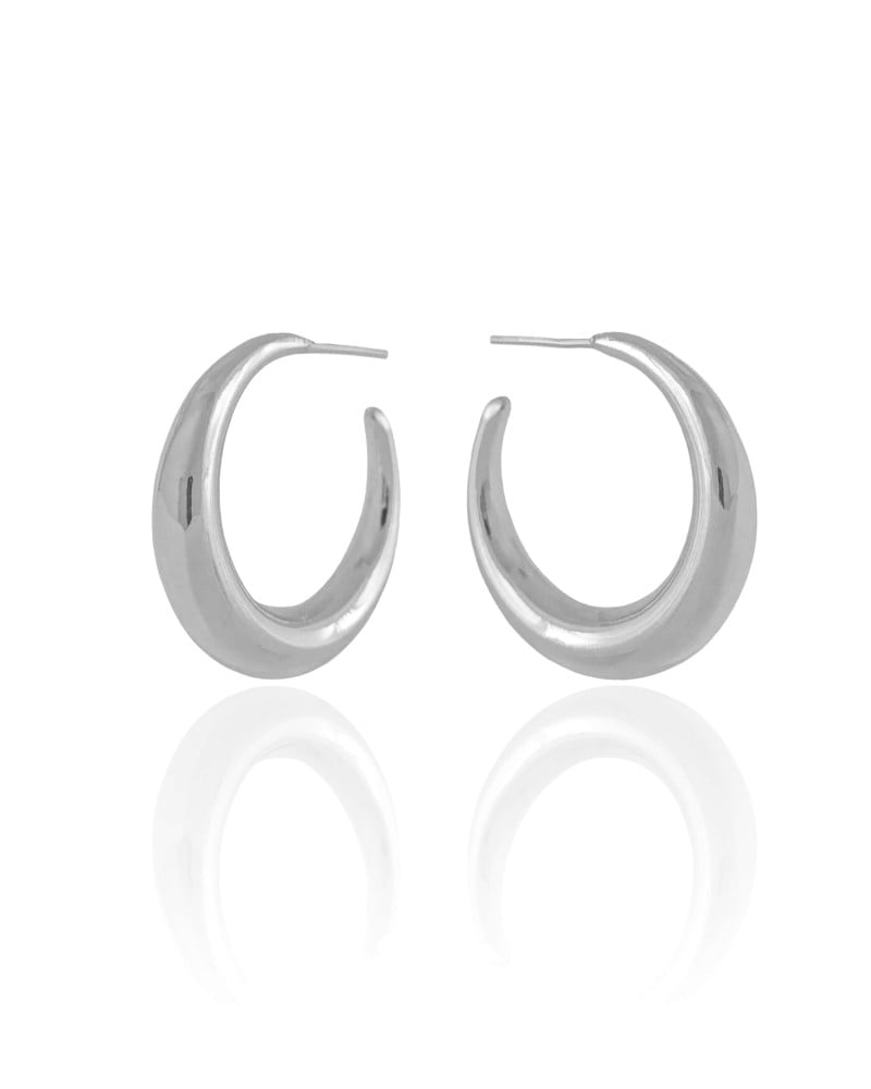 Brinco Argola Lisa 2.8 cm Ródio Branco