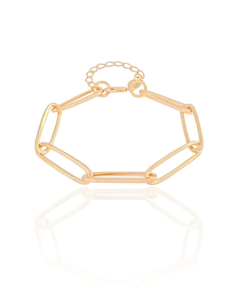 Pulseira Elos Ovais Banhado a Ouro 18K