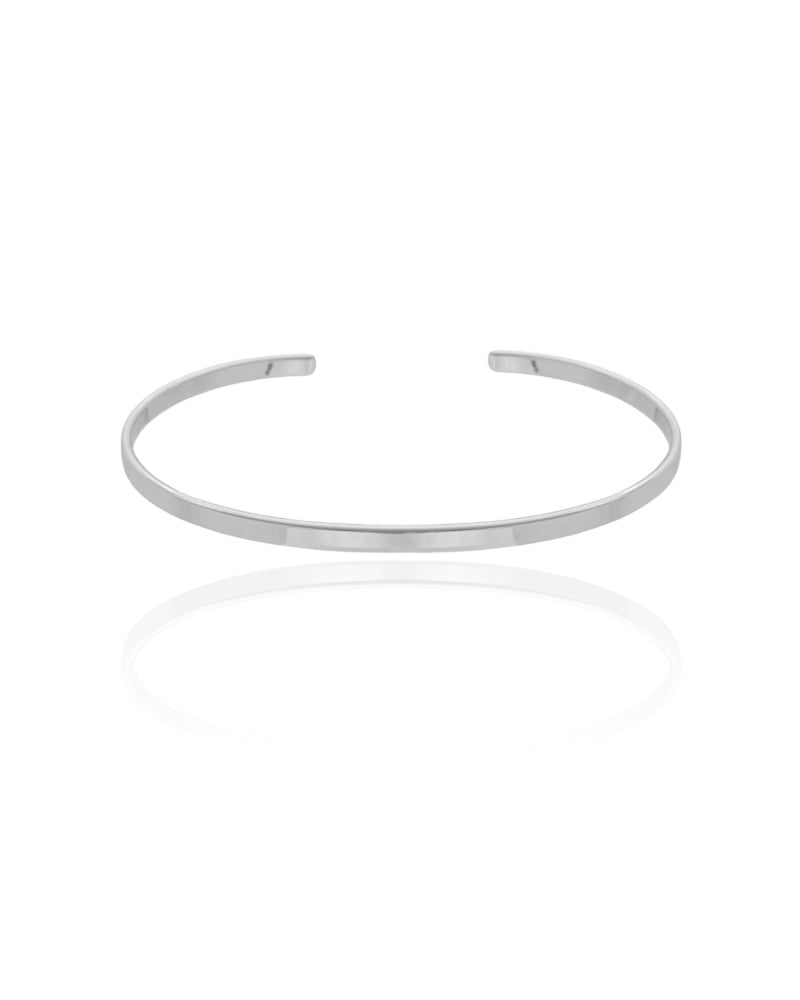 Bracelete Liso Ródio Branco