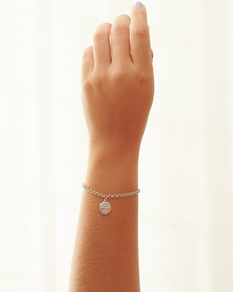 Pulseira Elos Portugueses Gato Meu Filho Tem 4 Patas Ródio Branco