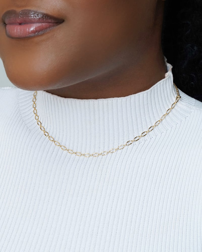 Choker Elos Detalhados 3 mm Banhado a Ouro 18K