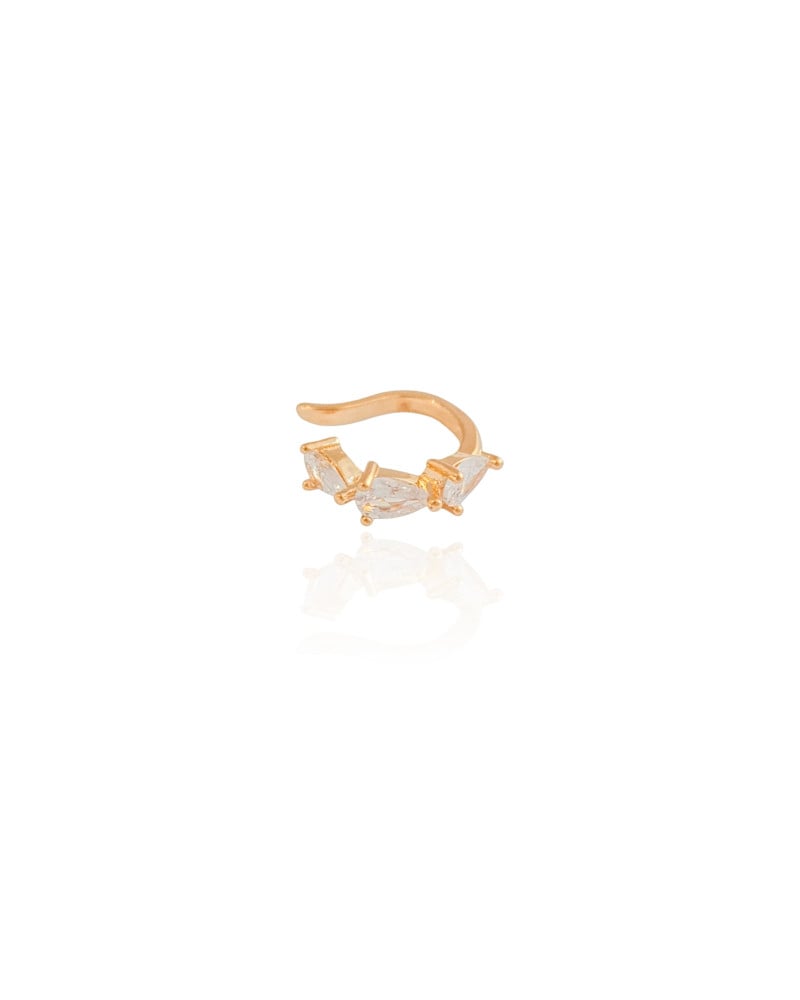 Piercing Gotas Cravejado Cristal Banhado a Ouro 18K