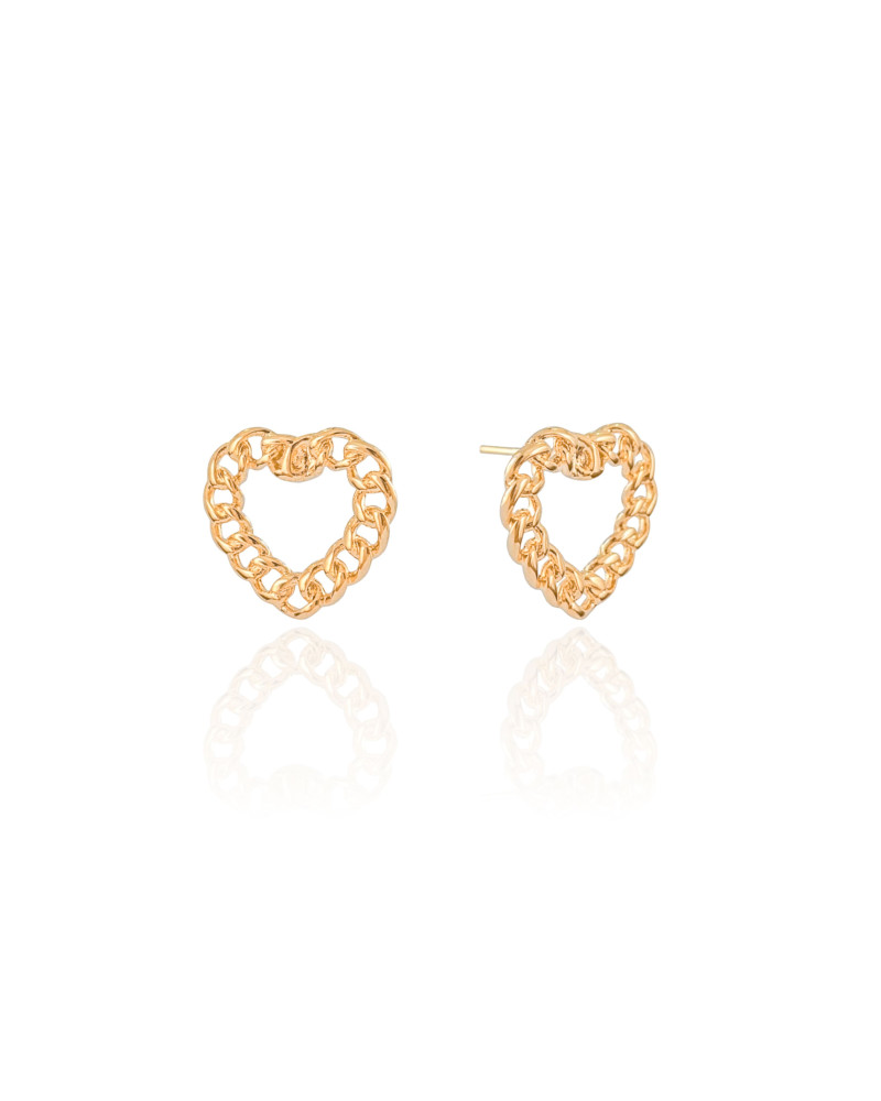 Brinco Coração Grumet Banhado a Ouro 18K