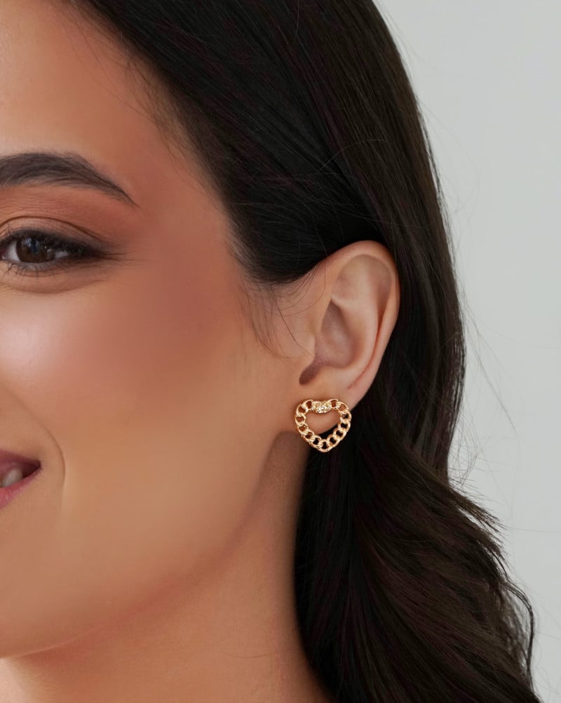 Brinco Coração Grumet Banhado a Ouro 18K