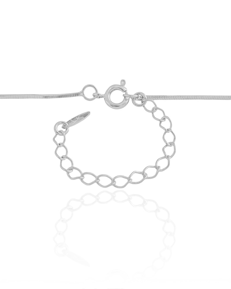 Gargantilha Rabo de Rato 1 mm Ródio Branco - 40 cm