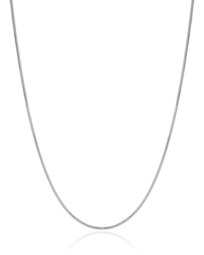 Gargantilha Rabo de Rato 1 mm Ródio Branco - 40 cm