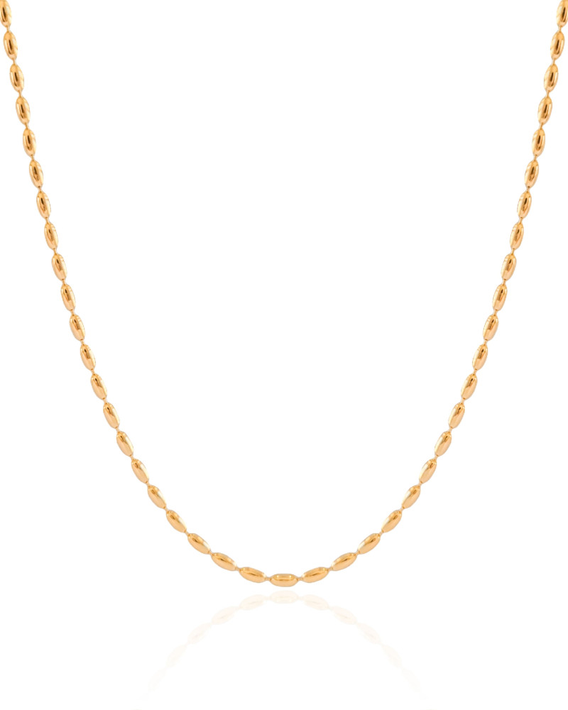 Choker Gomos Ovais Lisas Banhado a Ouro 18K