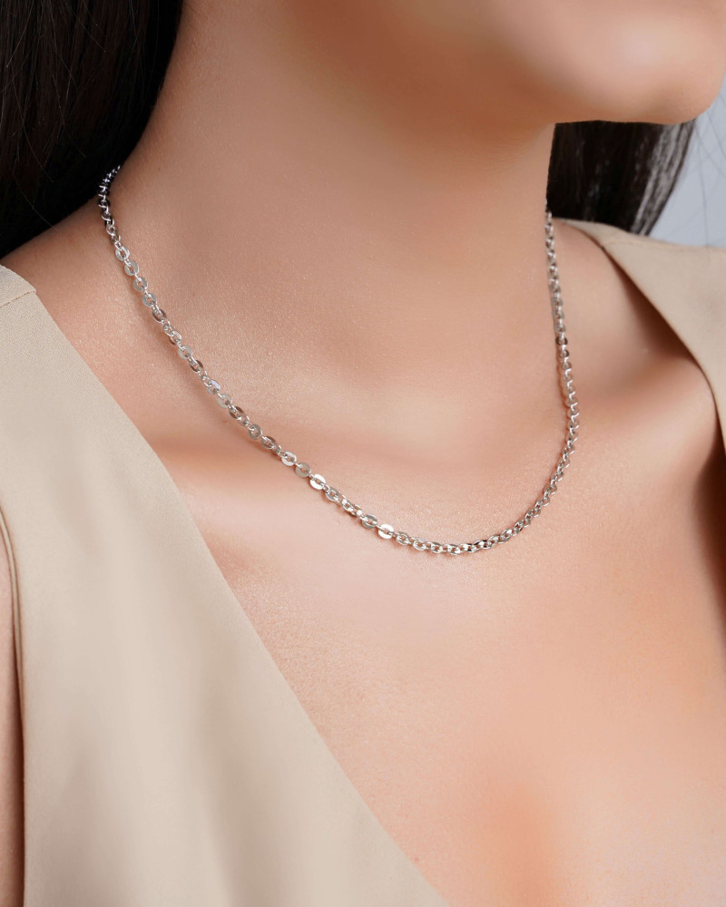 Choker Elos 3 mm Ródio Branco
