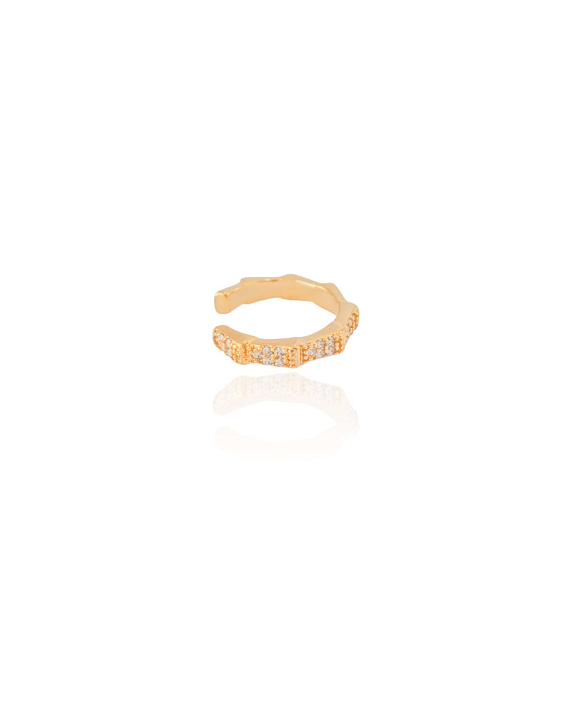 Piercing Cravejado Cristal Banhado a Ouro 18K