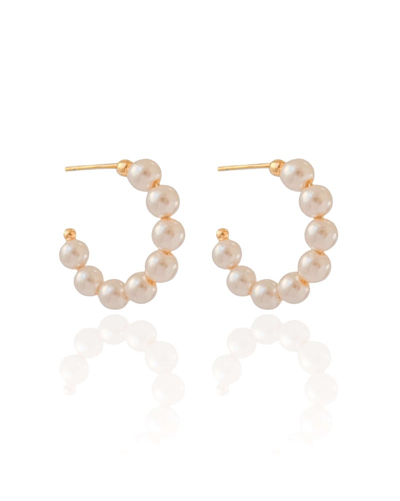 Brinco Argola Pérolas Banhado a Ouro 18K