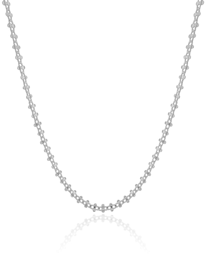 Choker Laminada Ródio Branco
