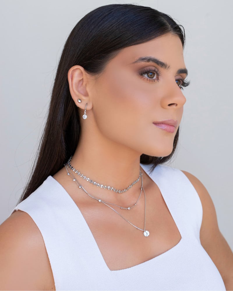 Choker Laminada Ródio Branco