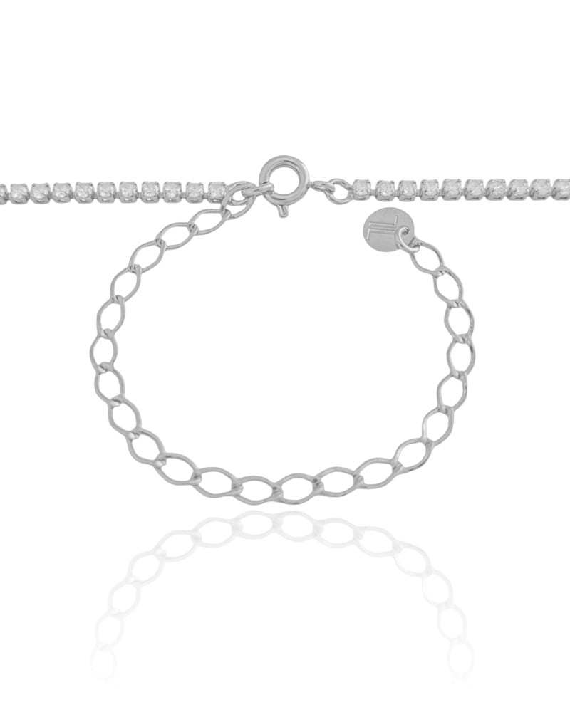 Choker Riviera Cristal 1.75 mm Ródio Branco