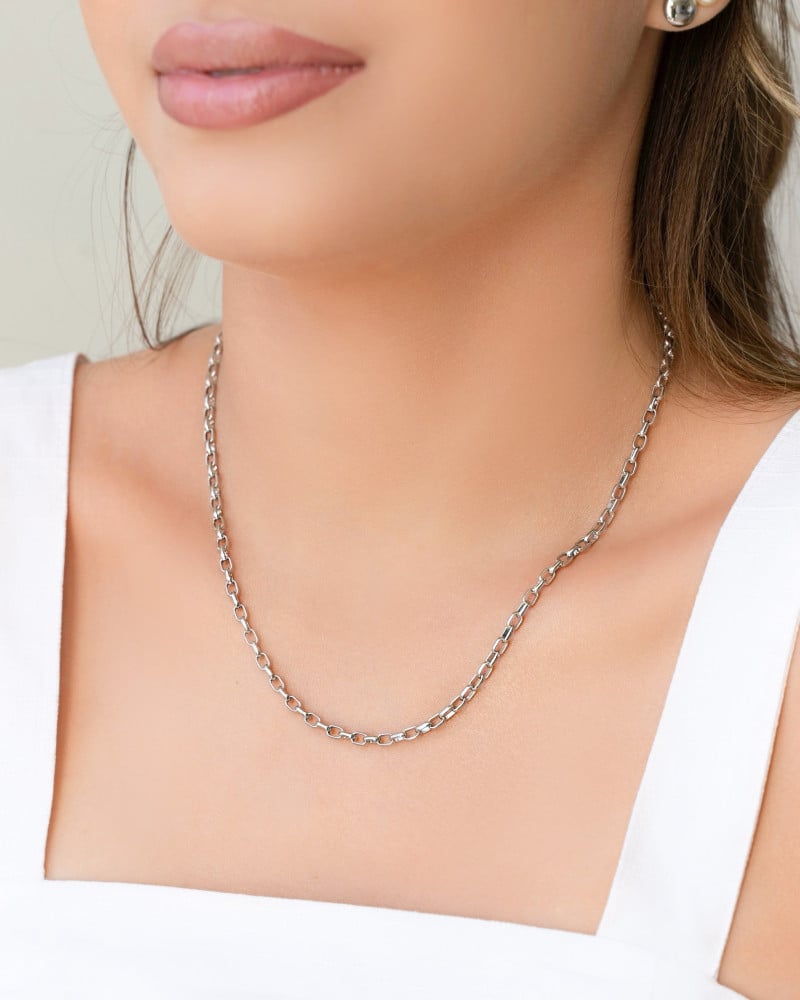 Gargantilha Elos 3 mm Ródio Branco