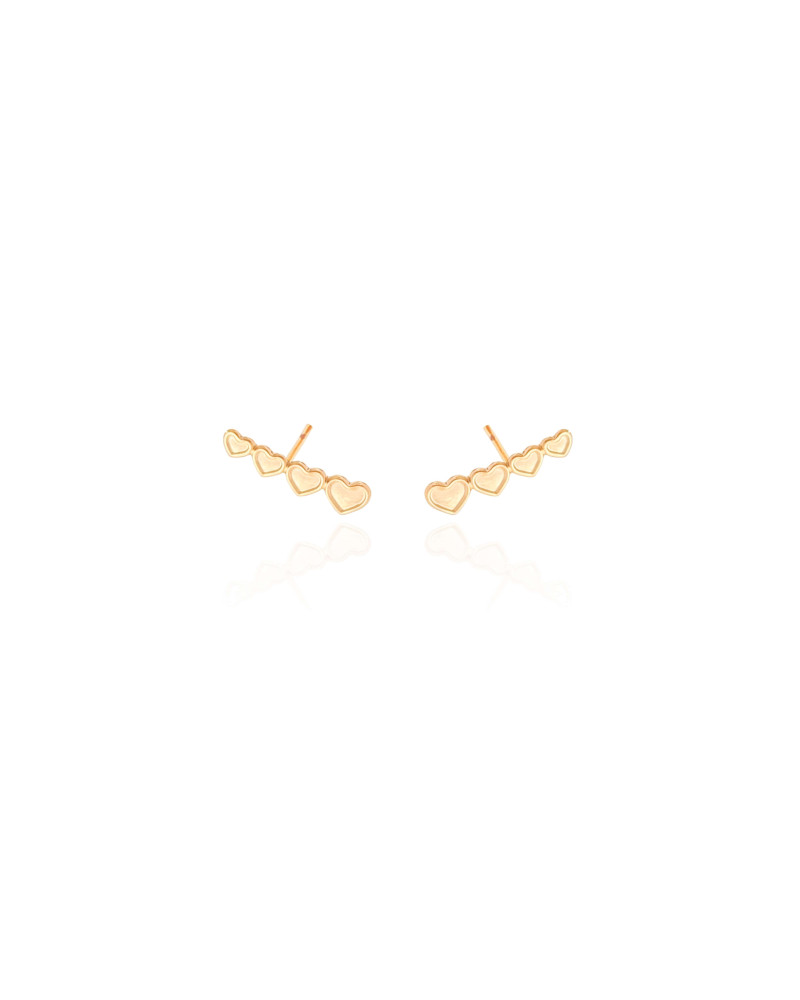 Ear Cuff Corações Banhado a Ouro 18K