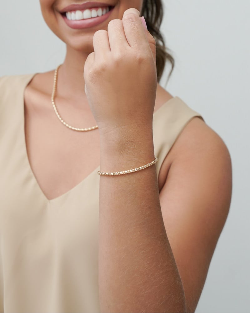 Pulseira Malha Morango 3 mm Banhado a Ouro 18K