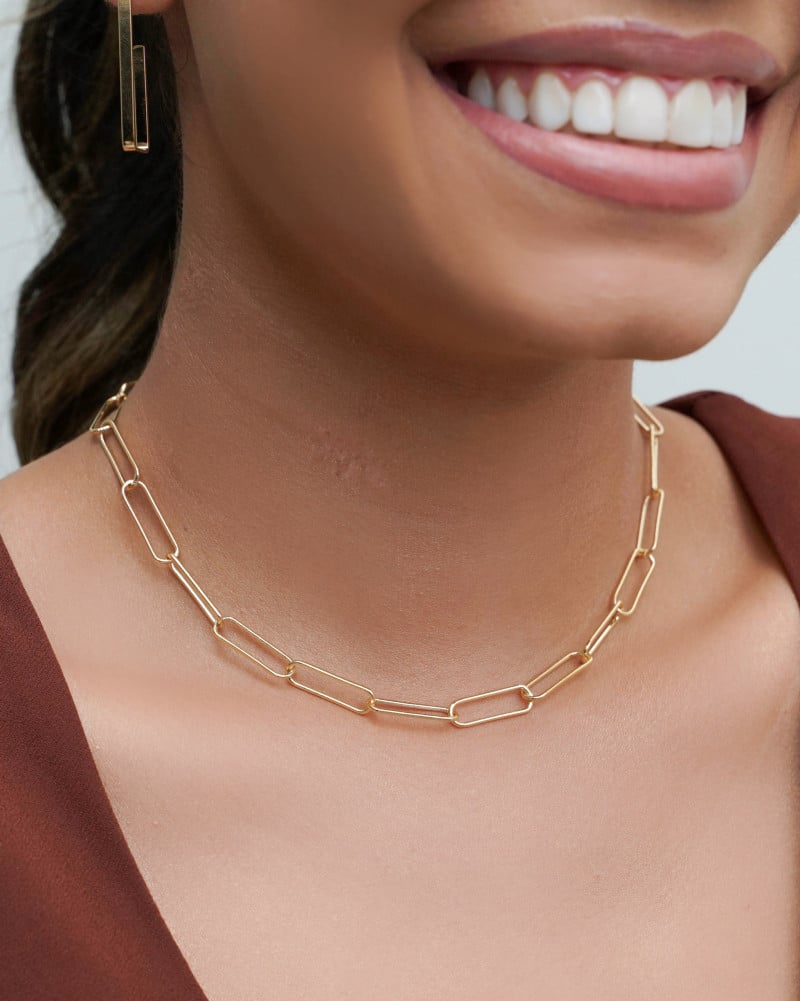 Gargantilha Elos Ovais 6 mm Banhado a Ouro 18K