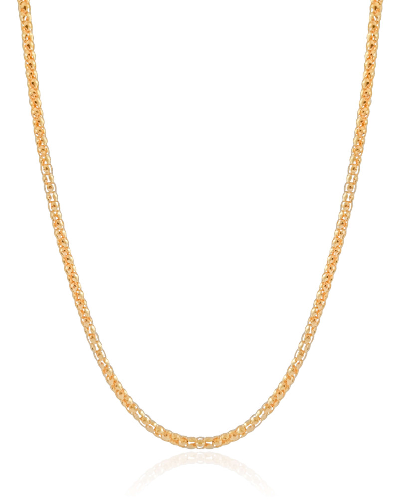 Gargantilha Malha Morango 3 mm Banhado a Ouro 18K