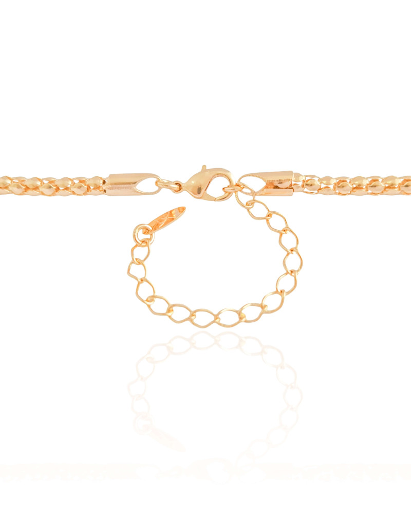 Gargantilha Malha Morango 3 mm Banhado a Ouro 18K