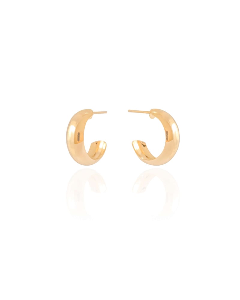 Argola Lisa Abaulada 1.6 cm Banhado a Ouro 18K