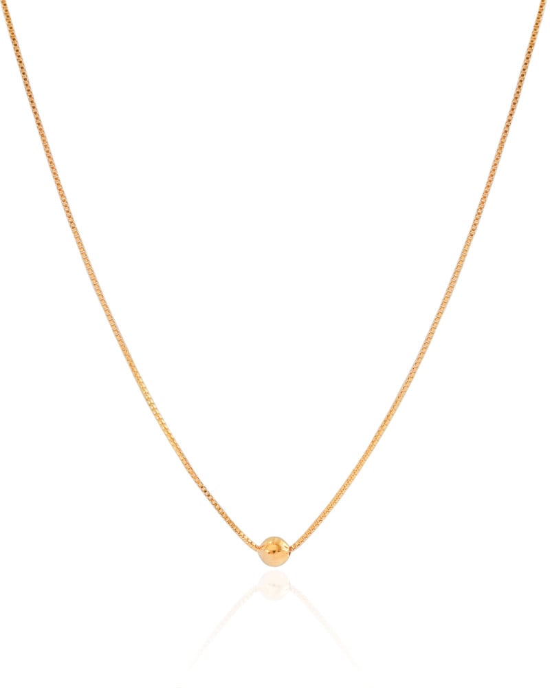 Choker Veneziana Bola Lisa 5 mm Banhado a Ouro 18K