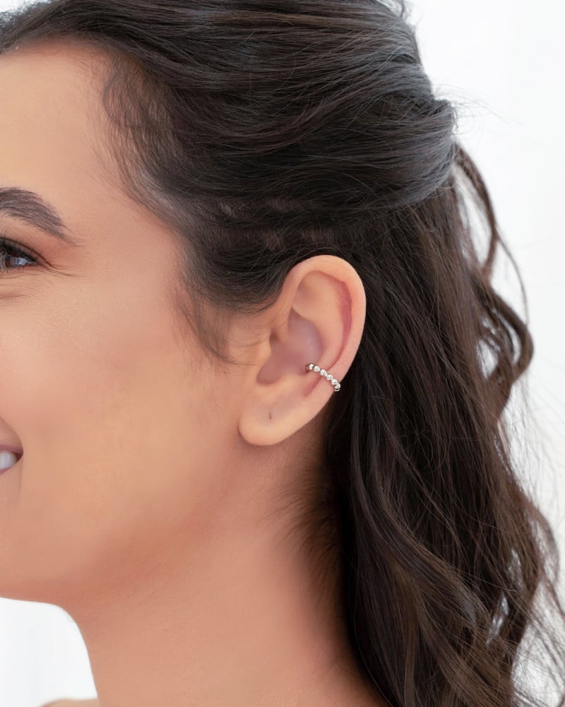 Piercing Bolinhas Lisas Ródio Branco