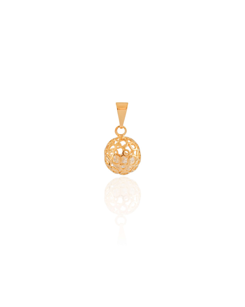 Pingente Bola Tela Cristal Banhado a Ouro 18K
