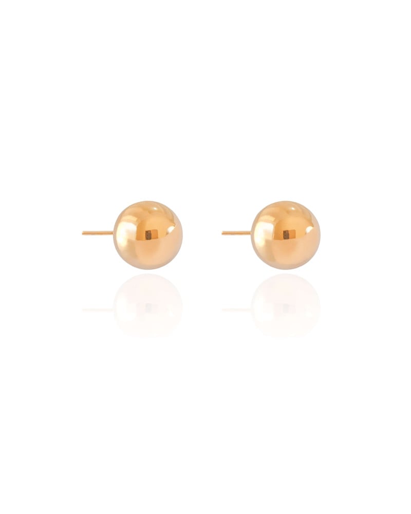Brinco Bola Lisa 12 mm Banhado a Ouro 18K