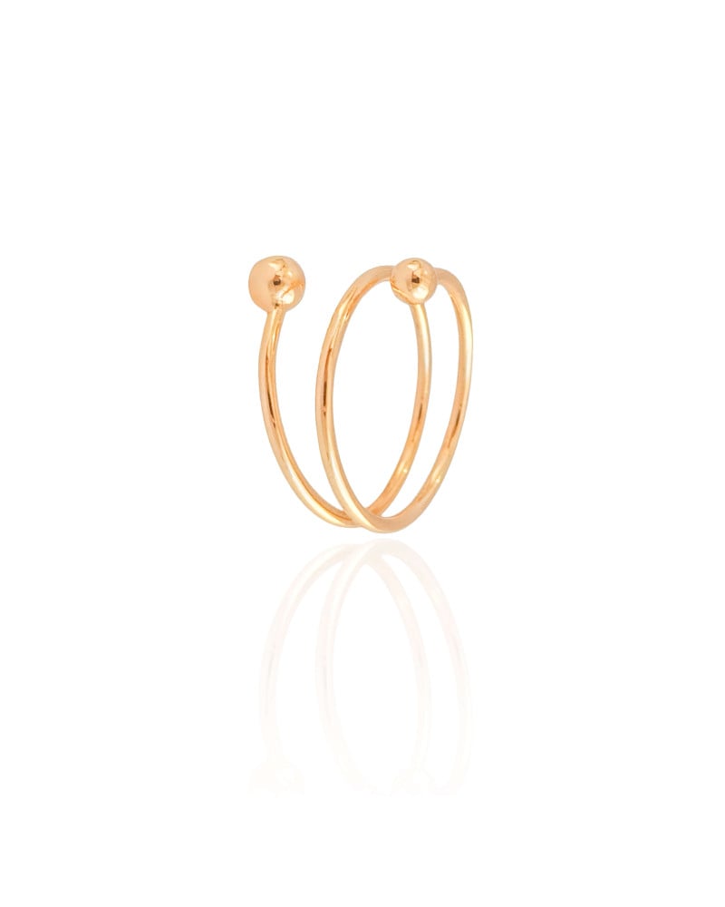 Anel Espiral Bolinhas Lisas Tamanho 14 Banhado a Ouro 18K
