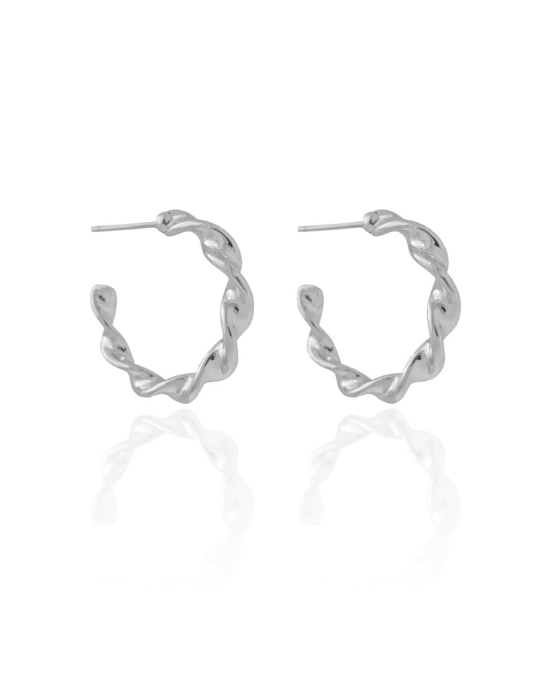 Brinco Argola Torcida 2.7 cm Ródio Branco