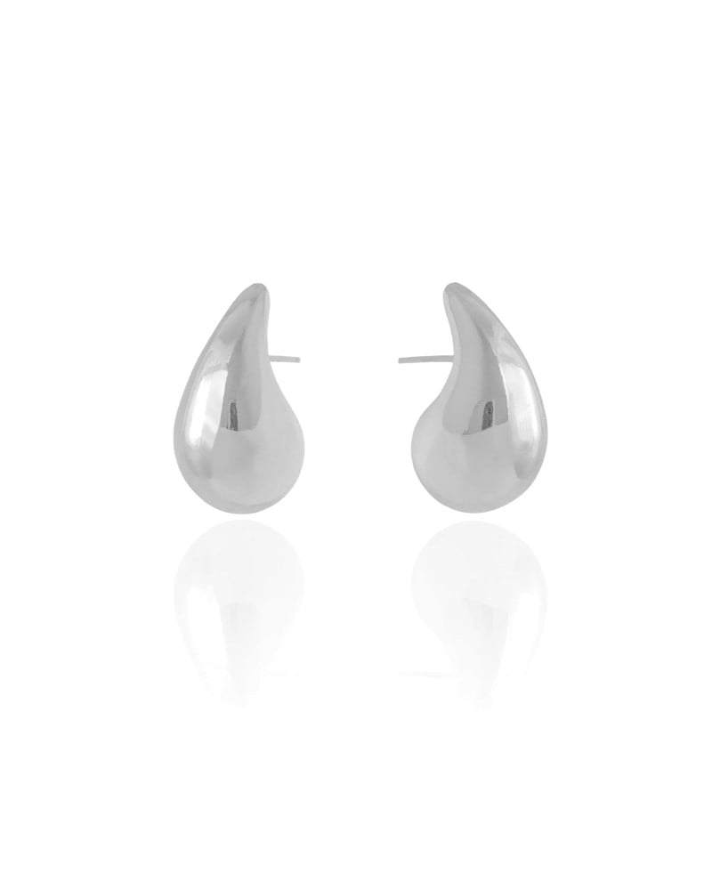 Brinco Gota Lisa 2.3 cm Ródio Branco