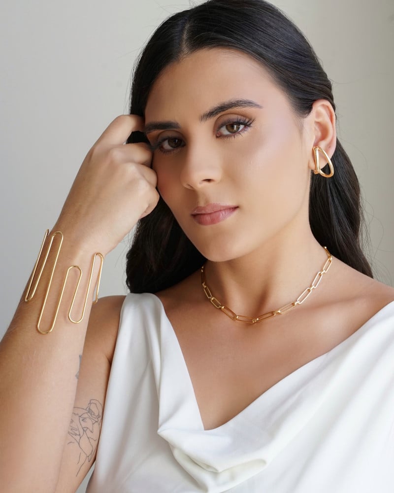 Bracelete Fio Ondas Banhado a Ouro 18K