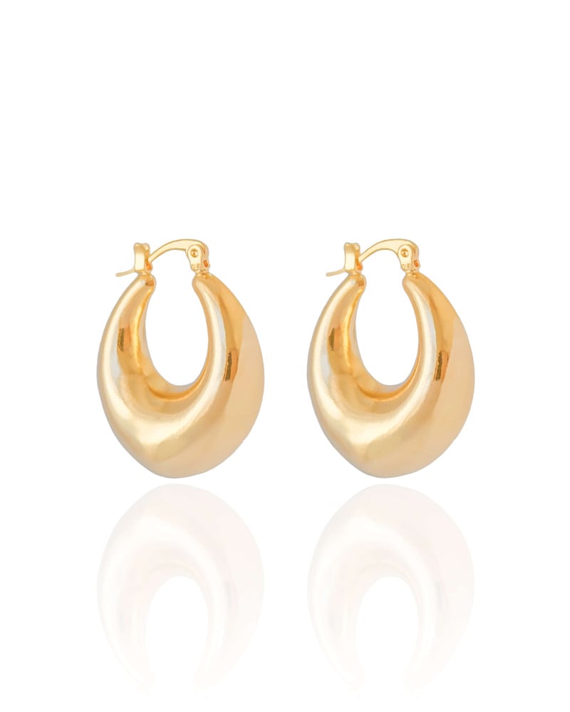 Brinco Argola Tubo Liso Fecho Italiano 3.1 cm Banhado a Ouro 18K