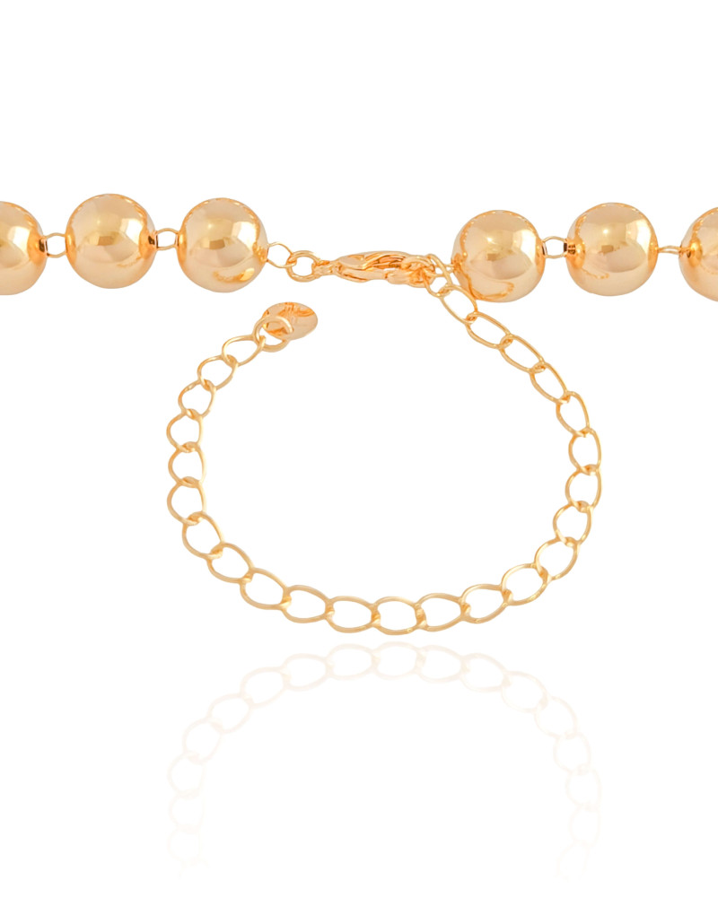 Choker Bolas Lisas 10 mm Banhado a Ouro 18K