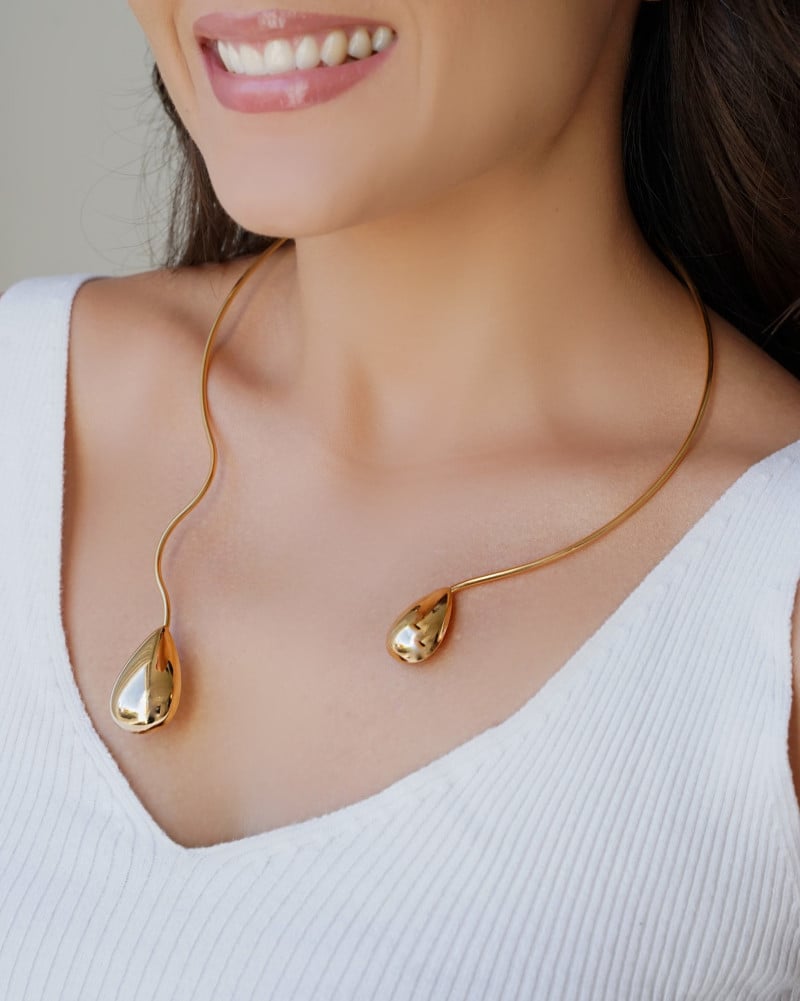 Aro Gotas Lisas Banhado a Ouro 18K