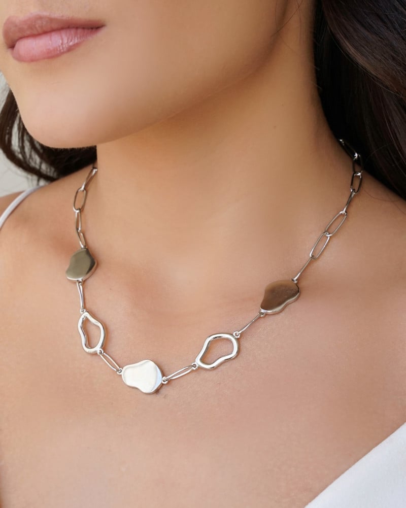 Gargantilha Elos Orgânicos Ródio Branco