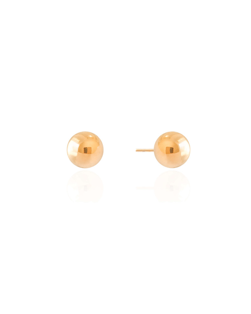 Brinco Bola Lisa 10 mm Banhado a Ouro 18K