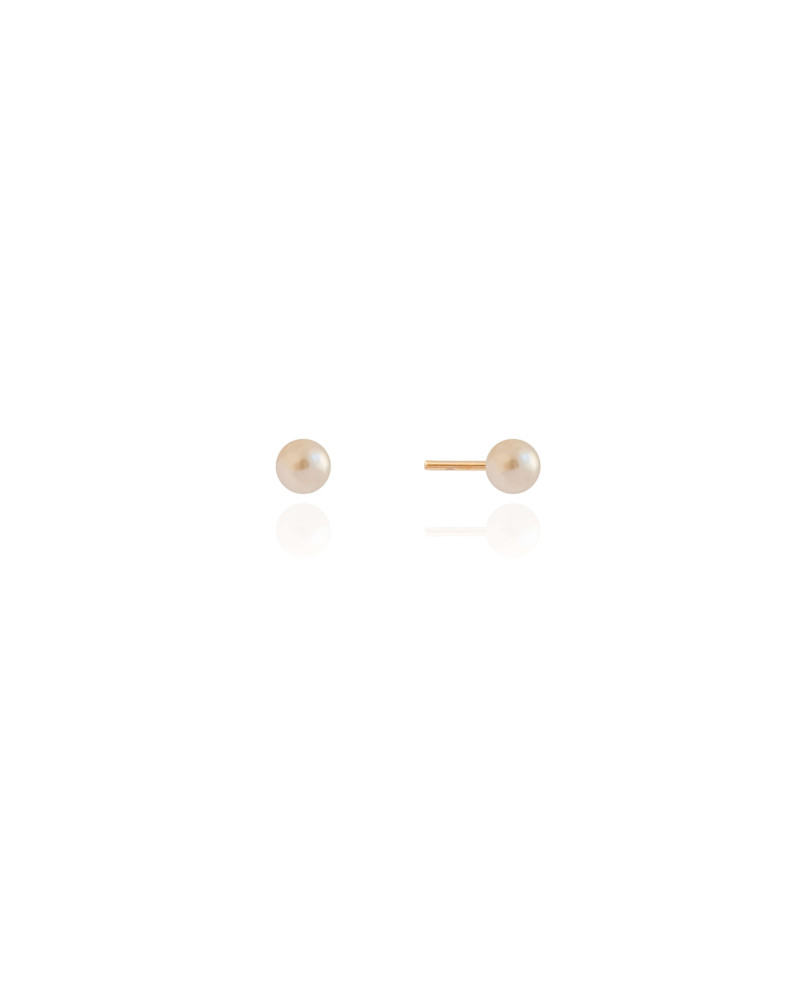 Brinco Pérola 4 mm Banhado a Ouro 18K