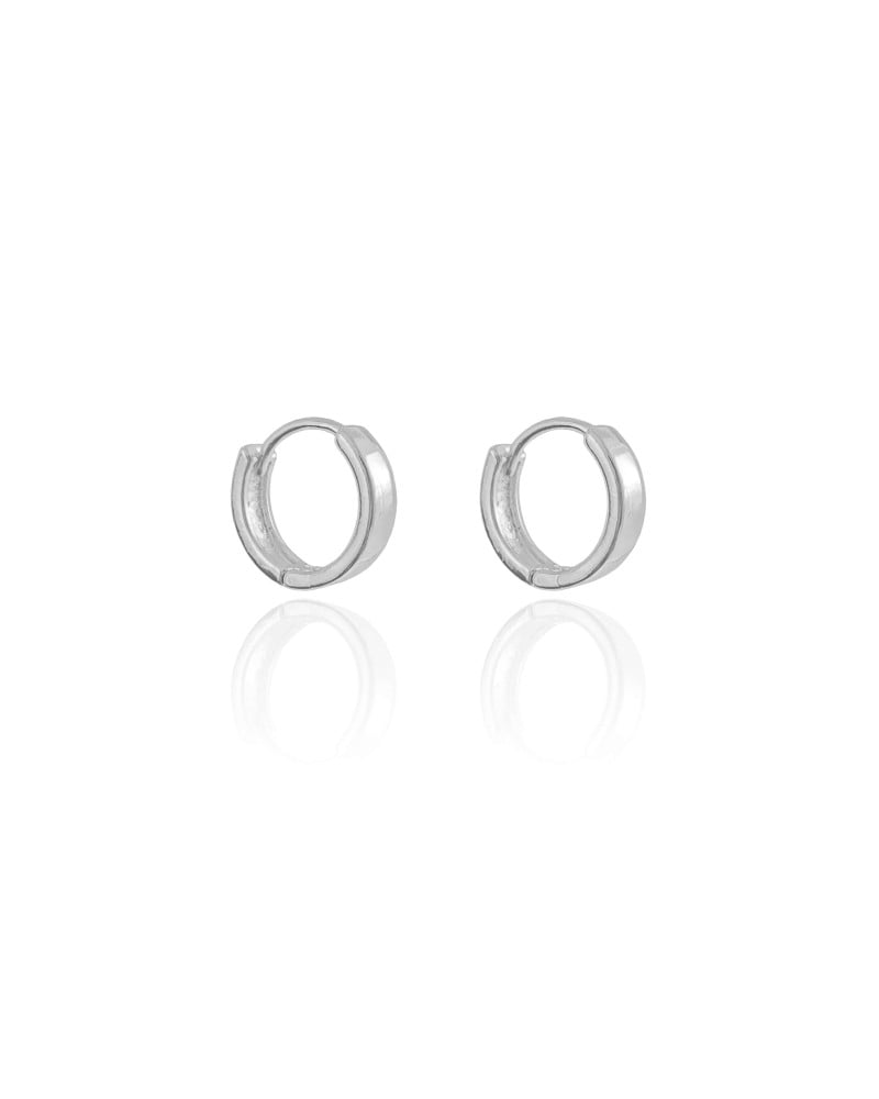 Brinco Argola Click Lisa 1.3 cm Ródio Branco