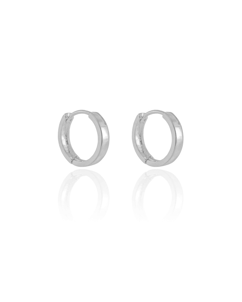 Brinco Argola Click Lisa 1.6 cm Ródio Branco