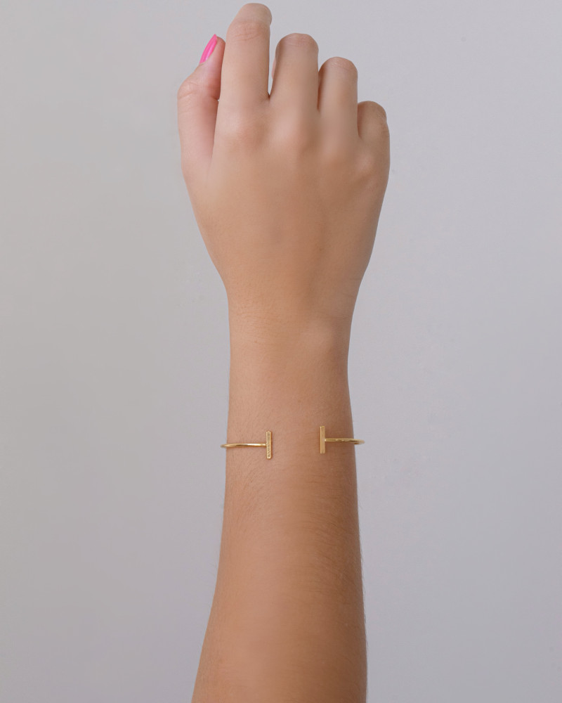 Bracelete Palito Liso Banhado a Ouro 18K