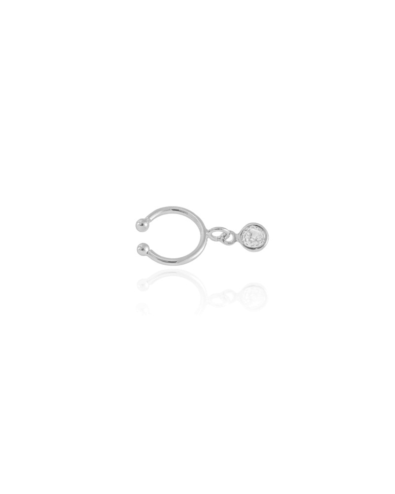 Piercing Ponto de Luz Cristal Ródio Branco